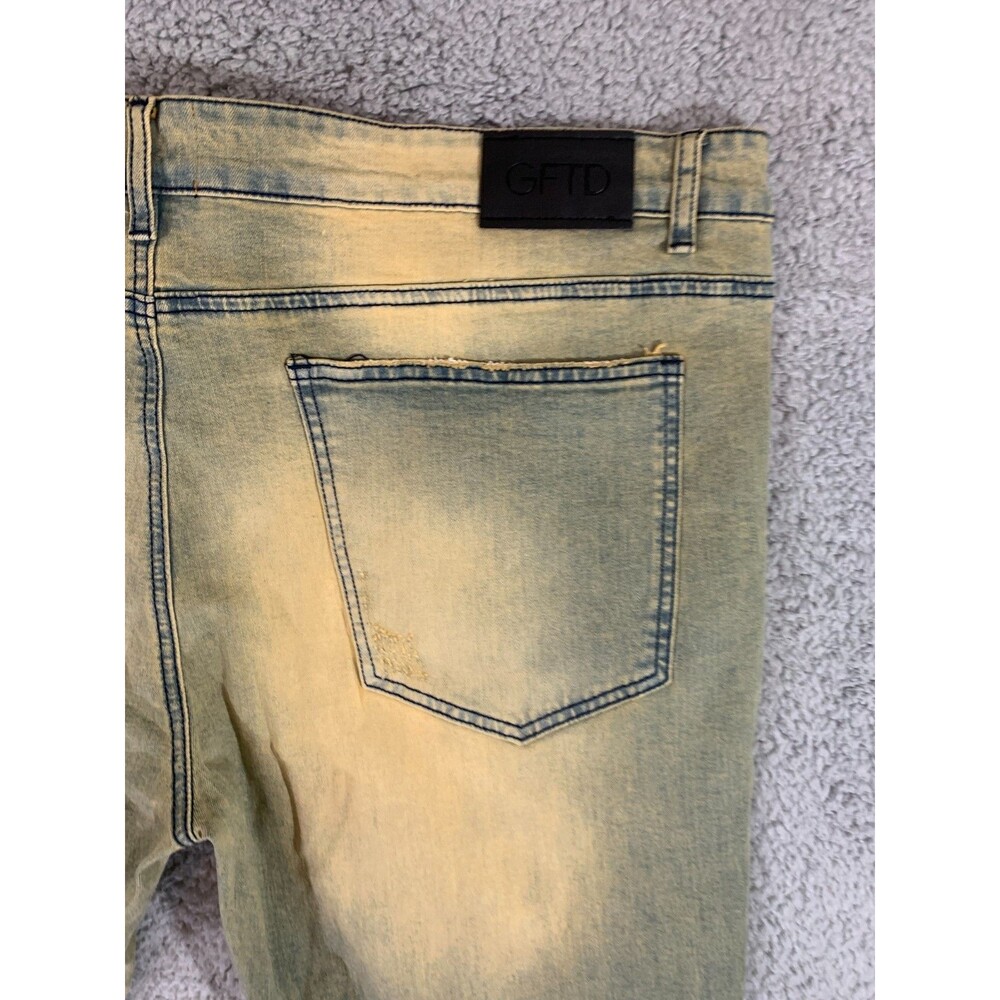 GFTD Los Angeles Men's Jeans Savage Wearable Art 42 Distressed Embellished NWT - Picture 5 of 12